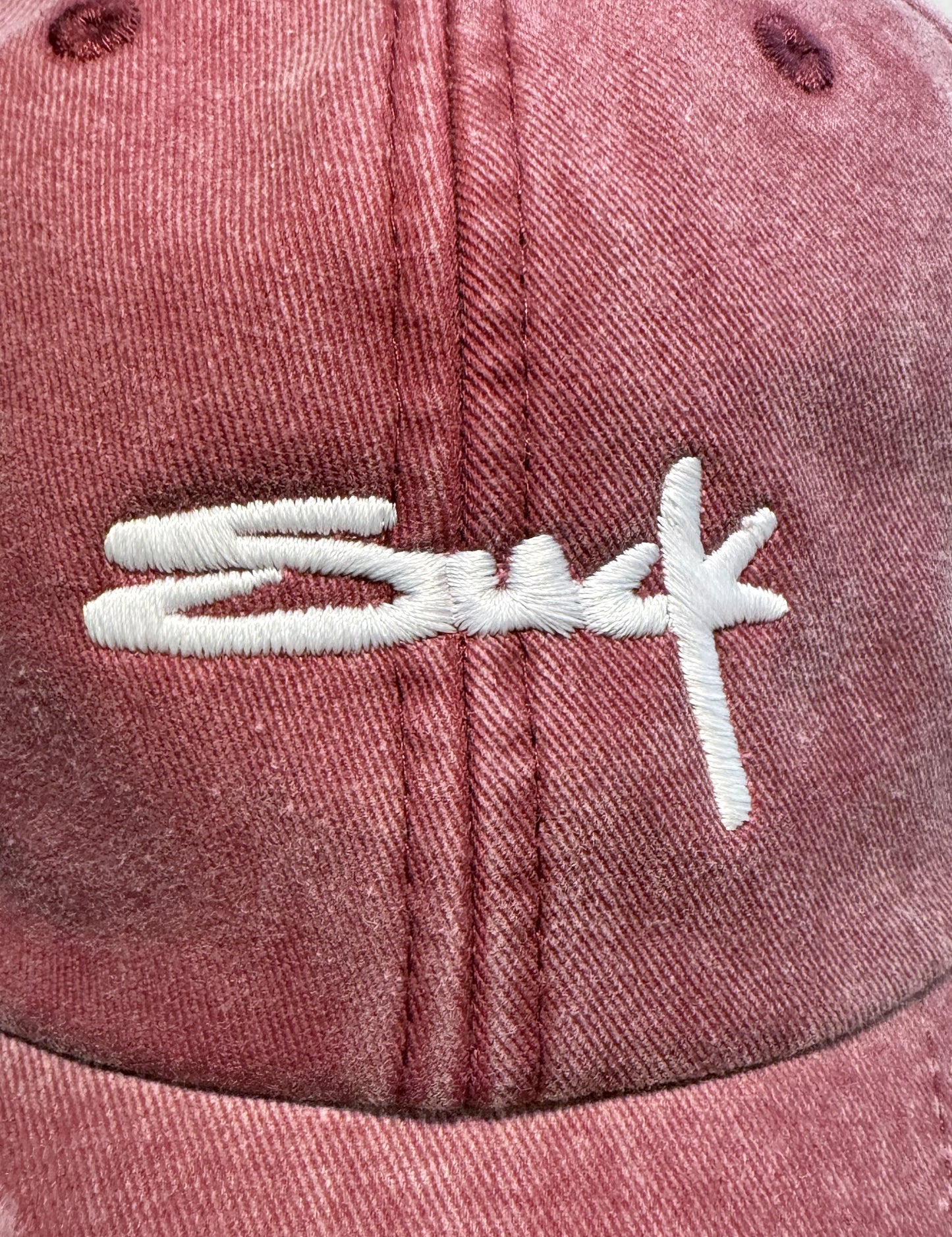 Suck Logo Vintage Hat (Dyed Red)